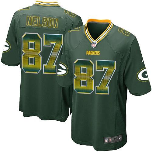 Nike Packers #87 Jordy Nelson Green Team Color Men's Stitched NFL Limited Strobe Jersey - Click Image to Close